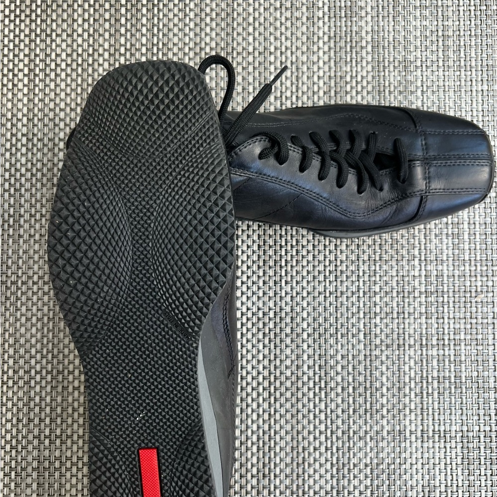 New Men’s “PRADA” Black Leather Lace/Up Shoes - Picture 6 of 8